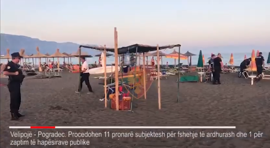 Çlirohen plazhet ne Velipoje dhe Pogradec, 12 pronarë te ndaluar nga policia