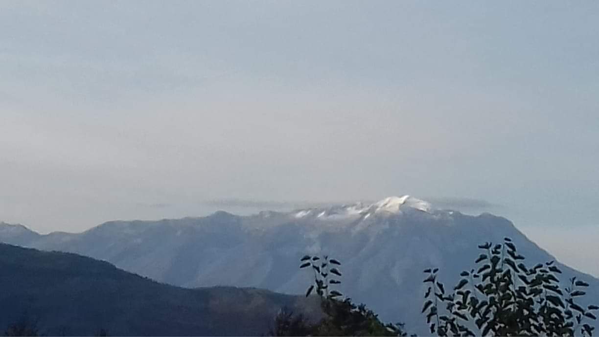 FOTO/Bie bora e parë në malin e Tomorrit, moti gjatë nëntorit me surpriza