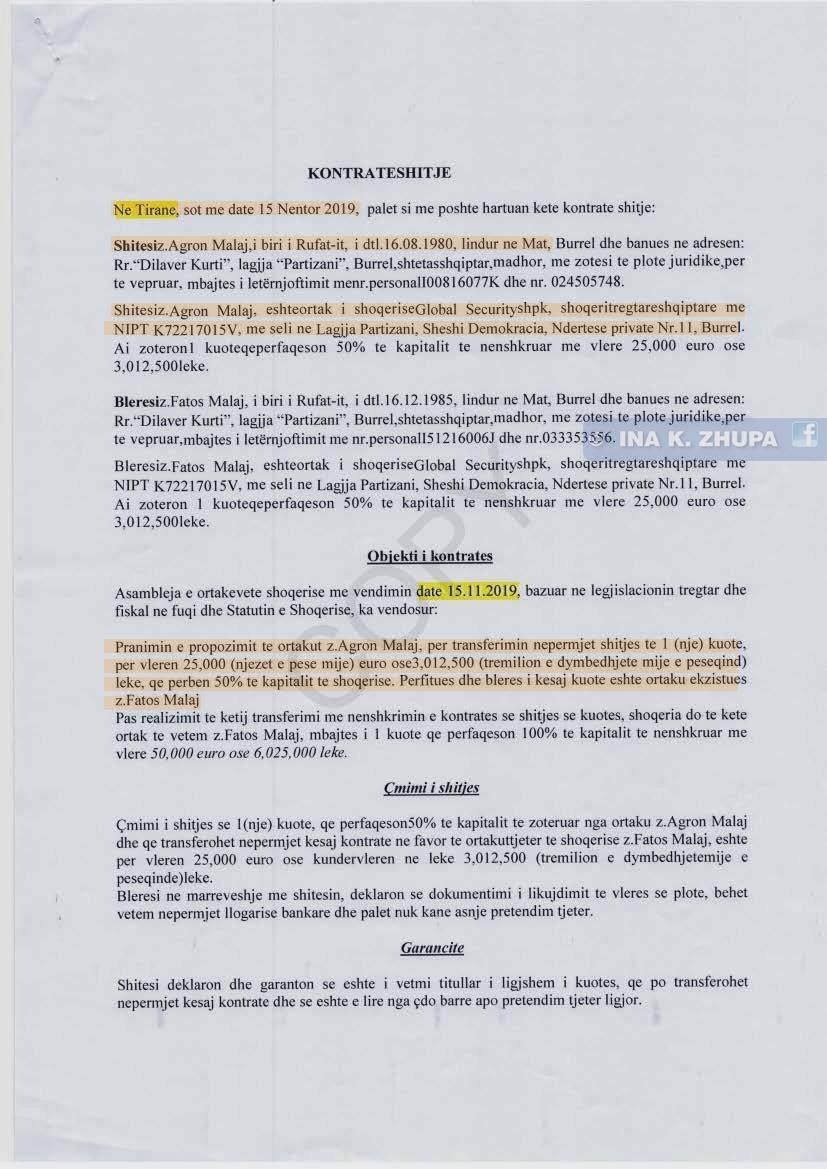 FOTO/Zhupa denoncon: Si Veliaj dha tender pa garë 3.4 milionë euro kompanisë së kryetarit të Bashkisë Mat