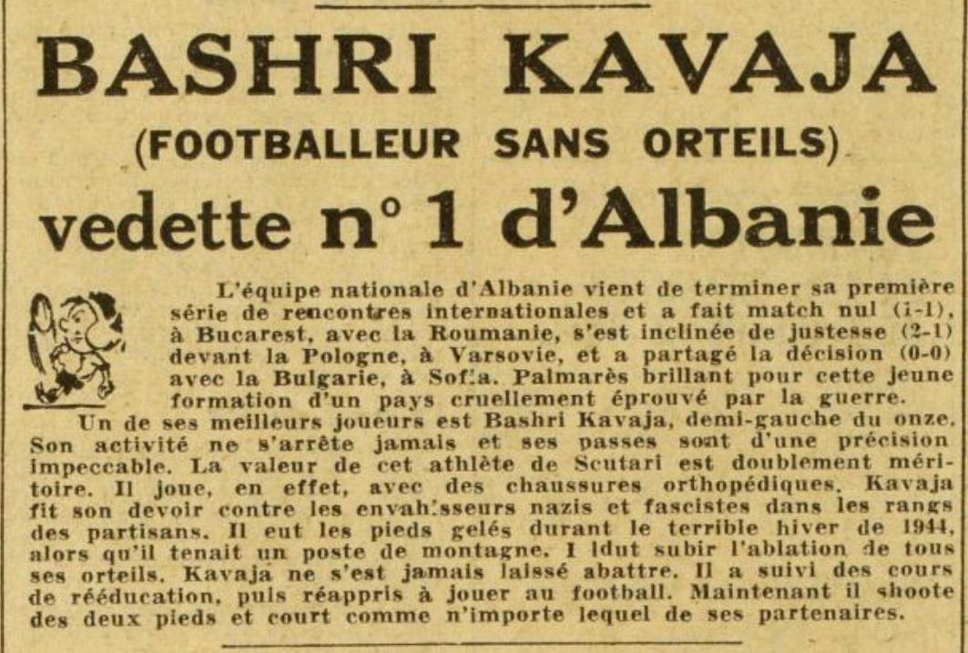 Ce Soir/ Bashri Kavaja, futbollisti pa gishtat e kembeve