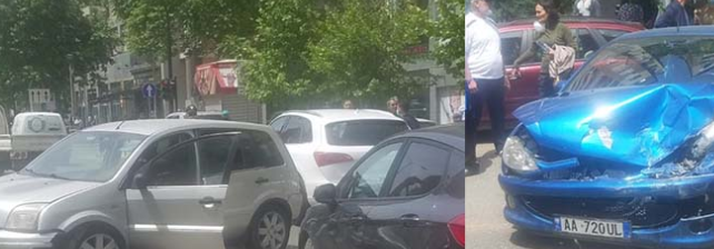 Tre makina aksidentohen në Tiranë, plagoset një pasagjere bashkë me foshnjën
