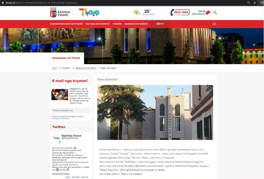 Bashkia zhduk teatrin nga faqja sapo u publikua në media se përfshihej tek atraksionet