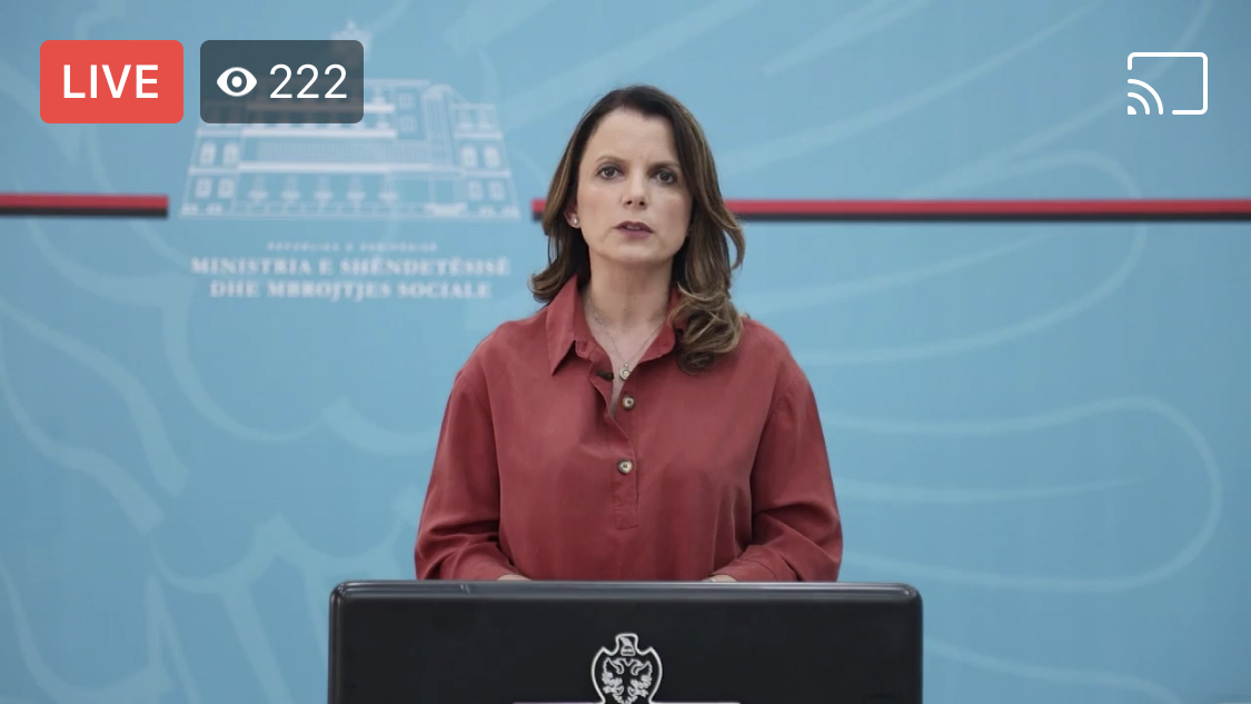 Harta e infektimeve te reja ne te gjithe vendin