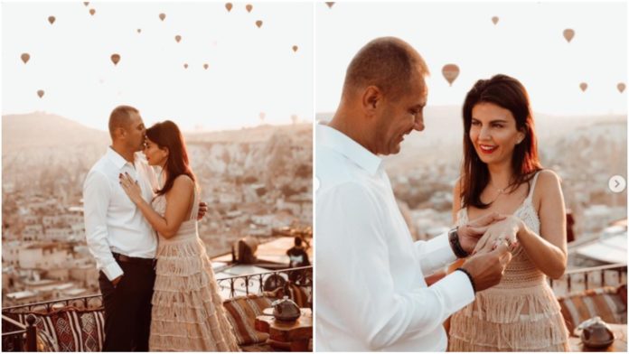 FOTO/Rudina Dembacaj surprizohet nga Mark Frroku, ish-deputeti i propozon për martesë në një vend përrallor