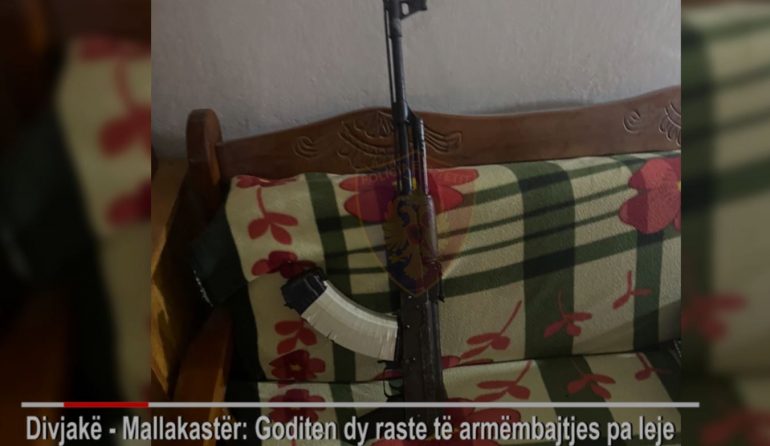 Të shtëna me armë zjarri në Mallakastër, policia sekuestron kallashnikov, granatë e municion luftarak