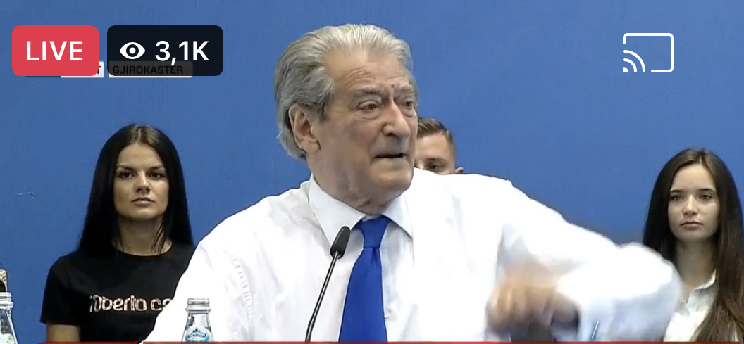 Berisha në foltoren e Gjirokastrës: Demokratët të vjedhur nga Edi Rama dhe të tradhtuar nga Lulzim Basha