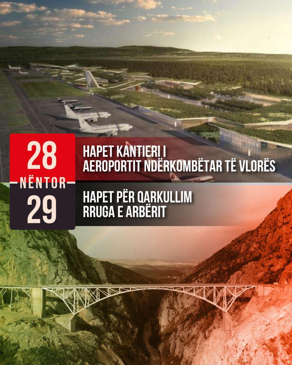 Rama deklaron datën kur hapet rruga e Arbrit dhe nis aeroporti i Vlorës