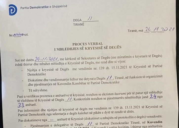 Dega e PD në Laprakë, vendim për të njohur Kuvendin e 11 dhjetorit