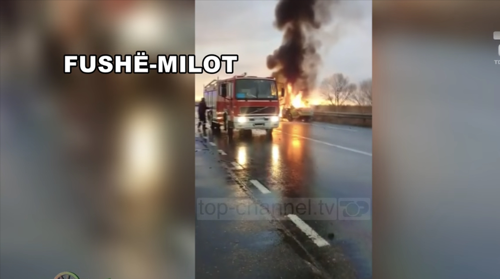 Aksidenti tragjik në aksin Milot-Rrëshen, një fëmi mbetet pa jetë, makina tjetër shkrihet nga flakët