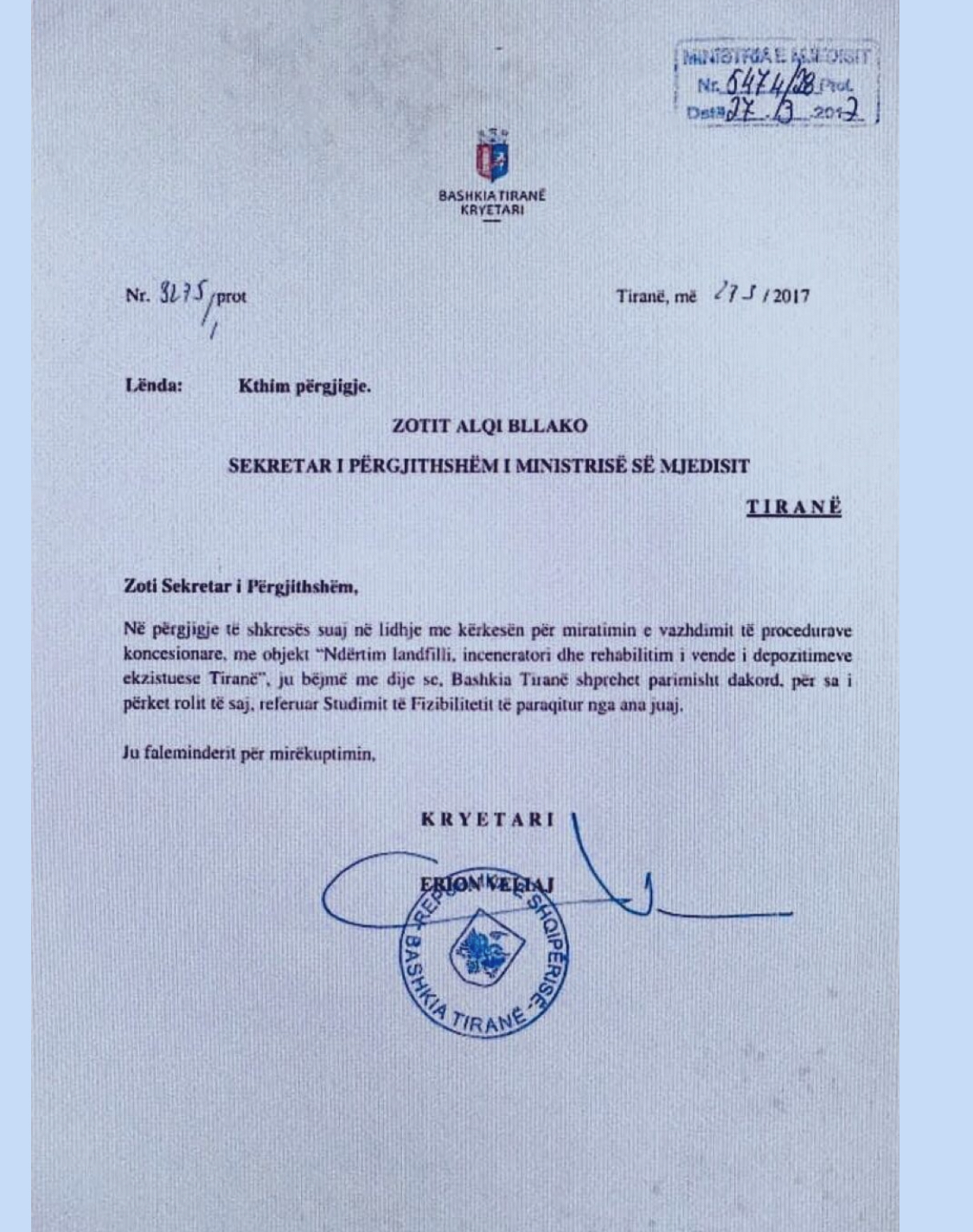 Kryemadhi: Me vitin e ri do të hapen letra të tjera për inceneratorët