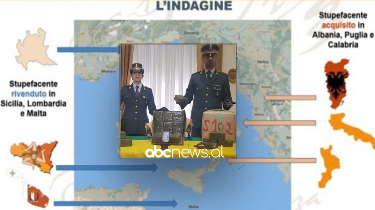 Operacioni italian antidrogë: Roli i 4 shqiptarëve. Policia italiane përdor hartën e Shqipërisë etnike