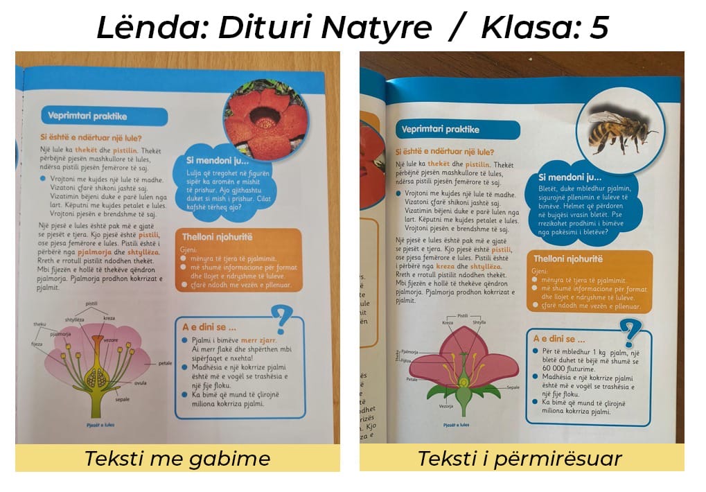 Si u korrigjuan tekstet gallatë të shkollave nëntëvjeçare