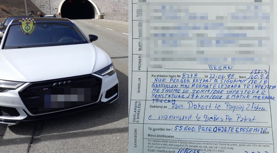 Hyn në tynelin e Kalimashit me 200 km/orë, 500 mijë lekë gjobë