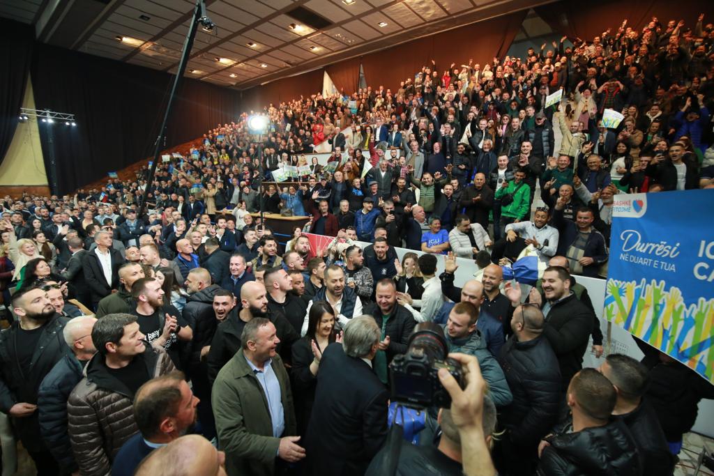 Berisha në Durrës me Igli Carën: Berisha: 14 maji është fundi i Gjushit, fundi i Ardian Çelës, fundi i Edi Ramës