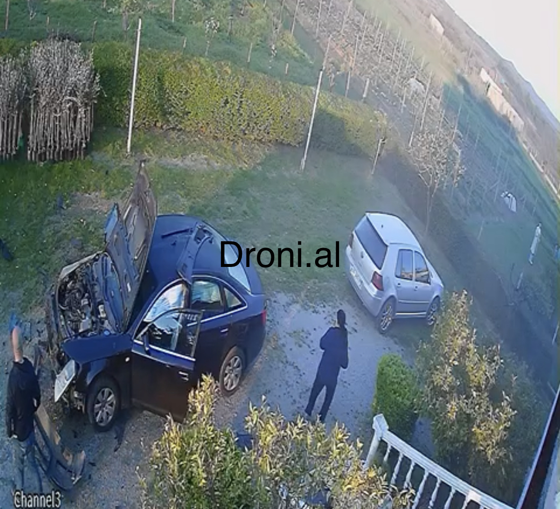 PAMJE SHQETESUESE/ Momenti i shpërthimiz të makinës së  kryetarit të PD në Vaun e Dejës