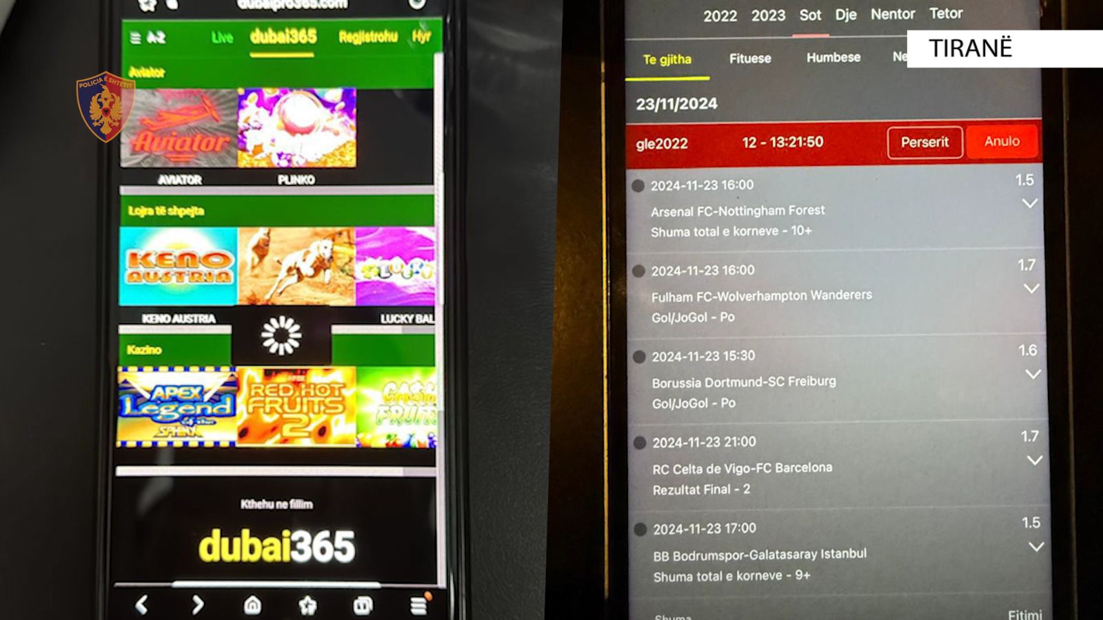 EMRAT/ 6 arrestime për baste në Tiranë, i gjejnë në lokale